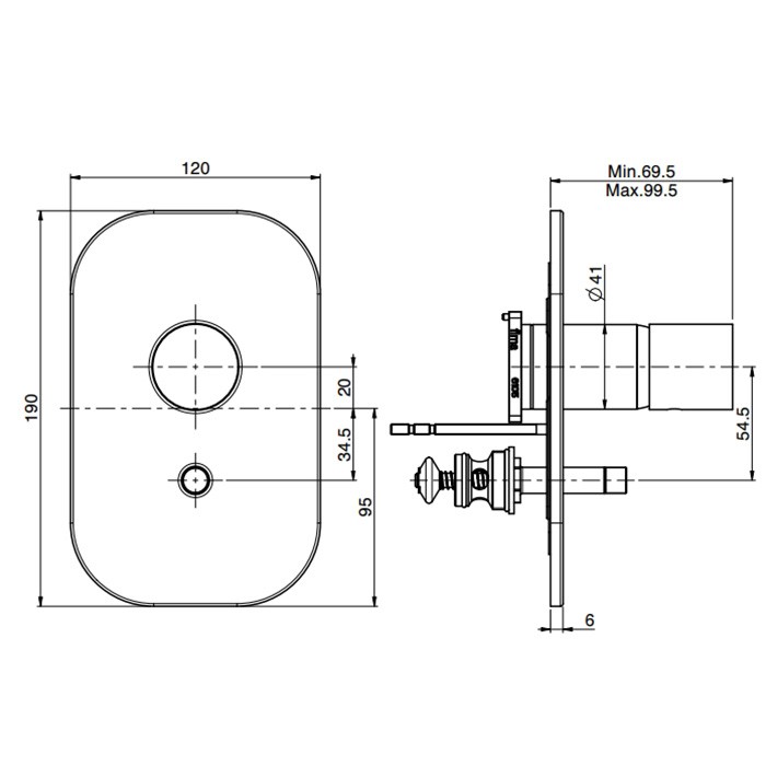 Fima Carlo Frattini смеситель для душа, встраиваемый, с переключателем на 2 выхода, nomos go, хром арт. f4169x2cr