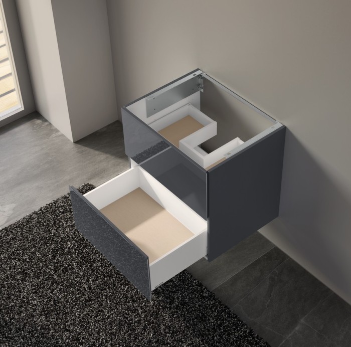 Keuco тумба подвесная под раковину 490 мм х 650 мм, c 2 выдвижными ящиками, антрацит/антрацит, plan, антрацит арт. 32953 110000