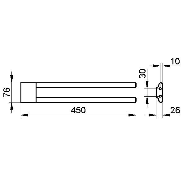 Keuco полотенцедержатель двойной 45 см, edition 400, хром арт. 11518 010000