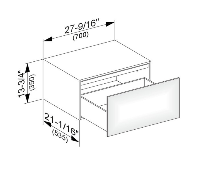Keuco боковая тумба edition 700 мм х 250 мм, с одним выдвижным фронтом со светодиодной подсветкой, edition 11, антрацит арт. 31322 110100