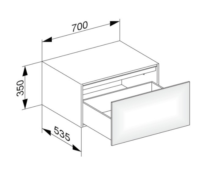 Keuco тумба боковая подвесная с одним выдвижным фронтом, edition 11, кашемир арт. 31322 180000