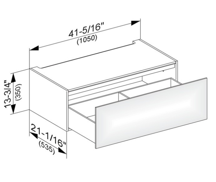 Keuco модуль нижнего шкафа для встройки снизу, с одним выдвижным ящиком, с внутренней светодиодной подсветкой, edition 11, белый арт. 31312 380100