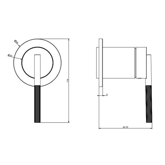 Gessi Cмеситель для душа, встраиваемый, (внешние части), Ingranaggio, 63561#299 цвет: black xl