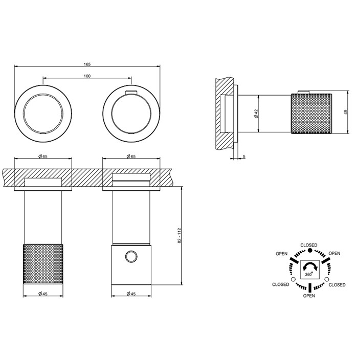 Gessi Смеситель для душа, встраиваемый, термостатический, с переключателем на 3 положения, Habito Cesello, 70436#031 цвет: хром