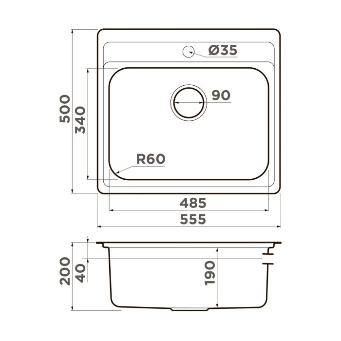 Omoikiri кухонная мойка Ashi 56, нержавеющая сталь арт. 4993449