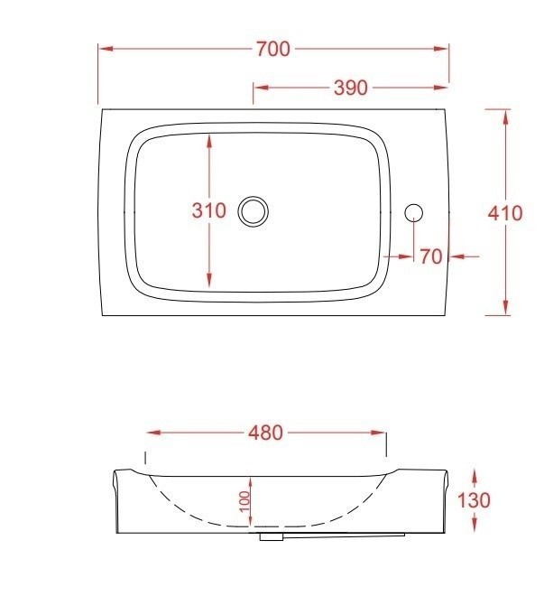 ArtCeram раковина (накладная), hil003 01 00 hi-line цвет: белый глянцевый