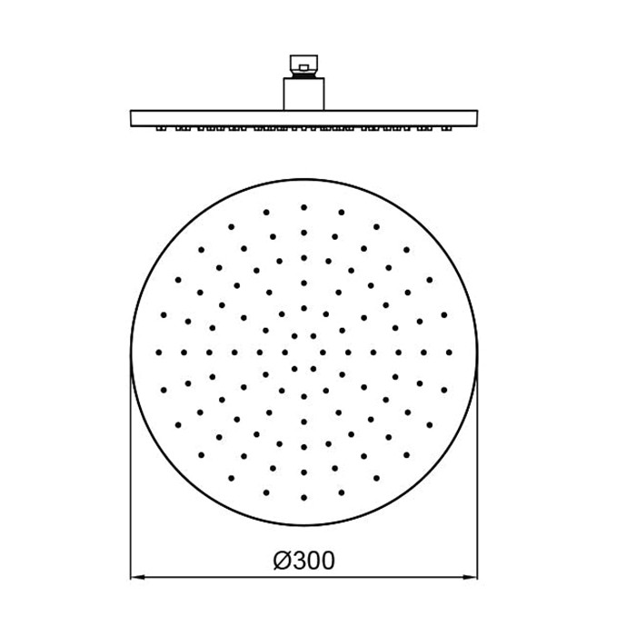 Верхняя душевая лейка D300 мм, без держателя, Almar Round, E044040.HB цвет: латунь брашированная PVD