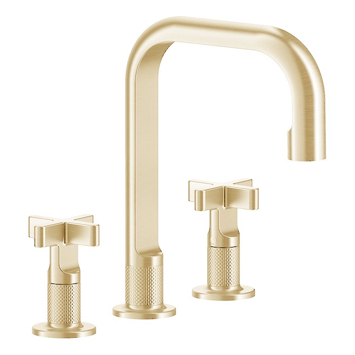 Gessi Смеситель для раковины на 3 отв., с донным клапаном, Inciso, 58113#246 цвет: золото