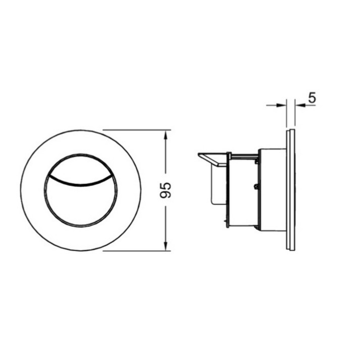 TECE панель смыва, 2 клавиши, круглая, цвет: хром матовый, flushpoint - 9240983