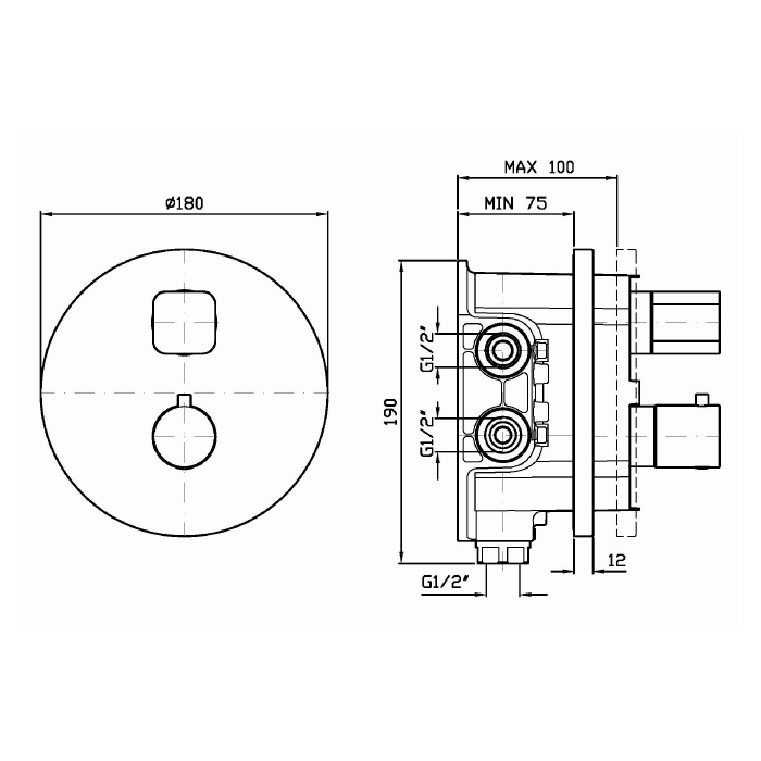 Zucchetti встроенный термостатический смеситель для душа, 1/2”, с запорным клапаном, для системы zeta, soft, хром арт. zp7800 r97800