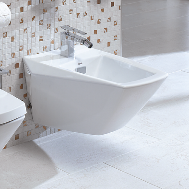 TOTO биде подвесное, JEWELHEX, с отверстием под смеситель, с переливом, арт. BT682V1#XW