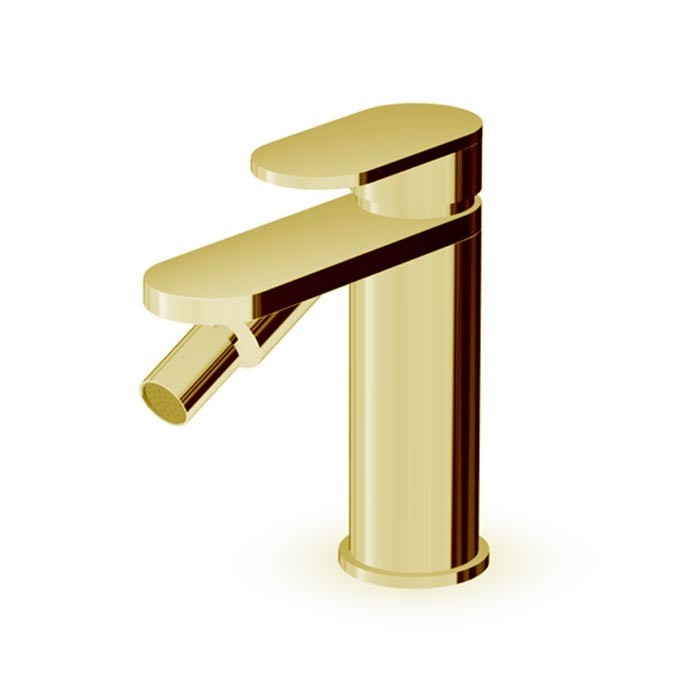 Zucchetti смеситель для биде, на 1 отв., с донным клапаном, octo, brushed british gold pvd арт. zoc379.p31