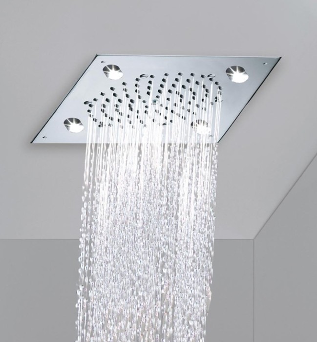 Bossini верхний душ light c led подсветкой, cube, хром арт. i00723.030