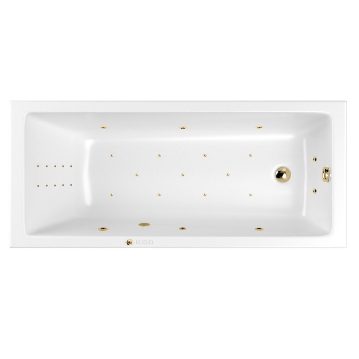 Встраиваемая ванна slim 170x75 ultra nano, Whitecross Wave, золото арт. 0111.170075.100.ULTRANANO.GL