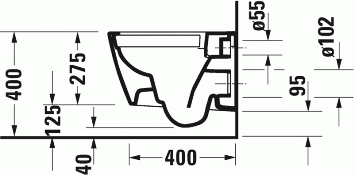 Duravit подвесной унитаз 48 см безободковый, viu, 2573090000 цвет: белый