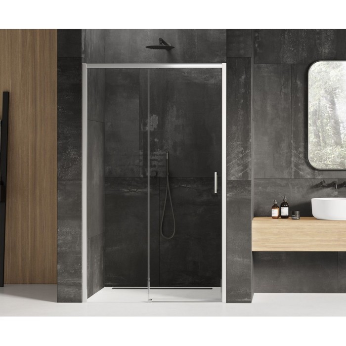 Дверь в нишу prime 160x200 l, New trendy Prime chrome, хром арт. D-0310A