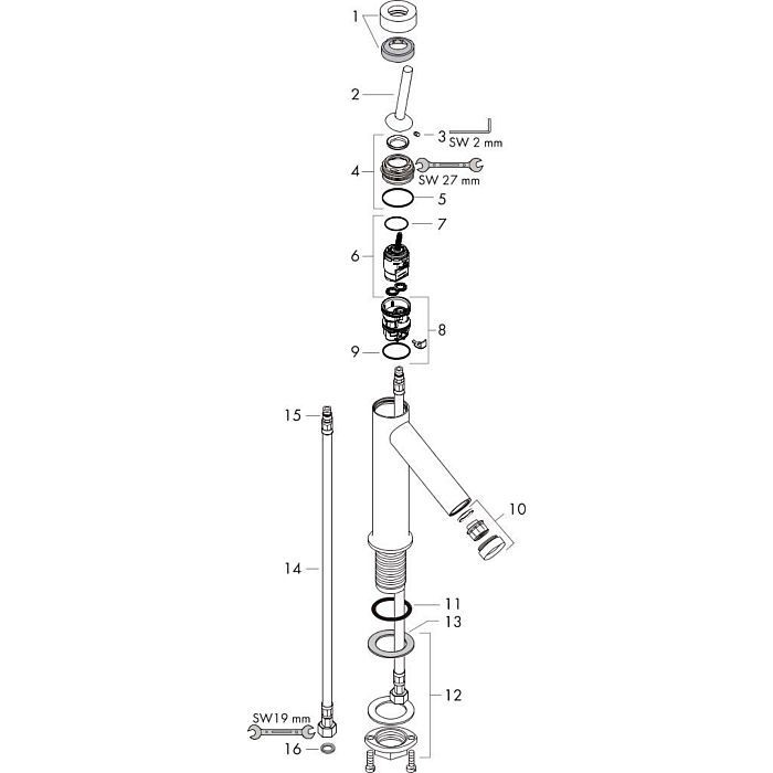 AXOR смеситель для раковины, Starck, золото арт. 10117990