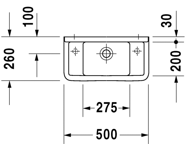 Duravit раковина подвесная 50х26см, starck 3, 0751500008 цвет: белый