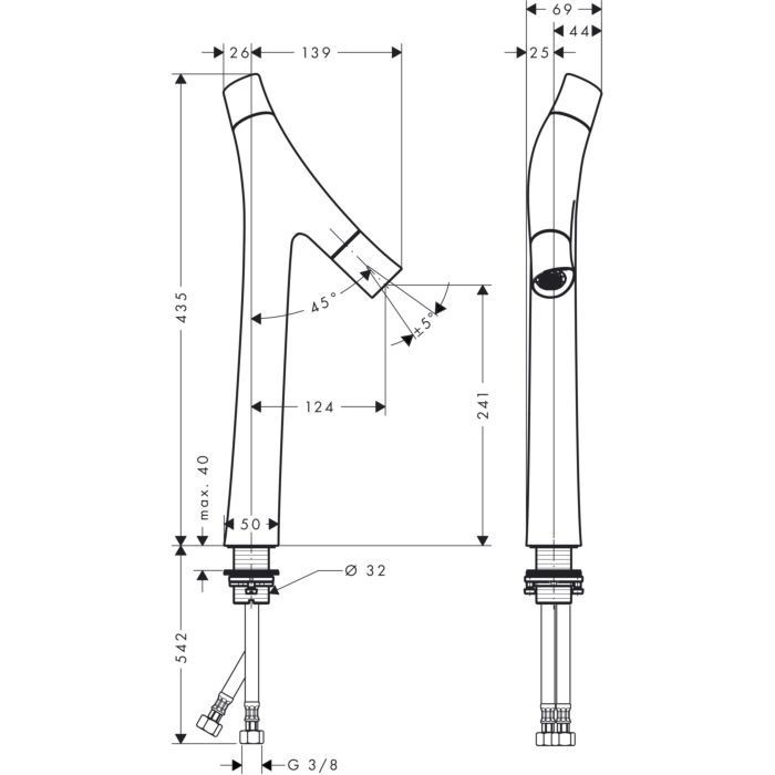 AXOR смеситель для раковины, Starck Organic, шлифованная медь арт. 12013950