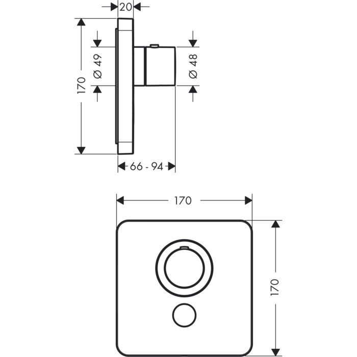 AXOR термостат для душа, ShowerSelect, хром арт. 36706000