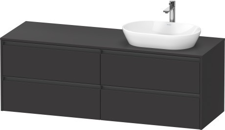 Duravit тумба подвесная под раковину справа 550 мм х 1600 мм х 568 мм, ketho.2, k24899r80800000 цвет: графит суперматовый