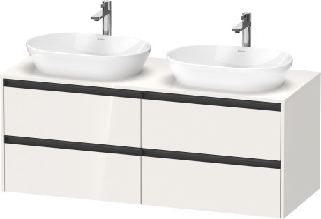 Duravit тумба подвесная под две раковины 550 мм х 1400 мм х 568 мм, ketho.2, k24898b22220000 цвет: белый глянцевый