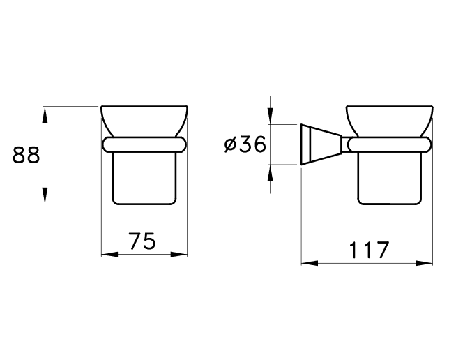 Stella держатель стакан для зубных щетока, 130, хром арт. ct10026cr00
