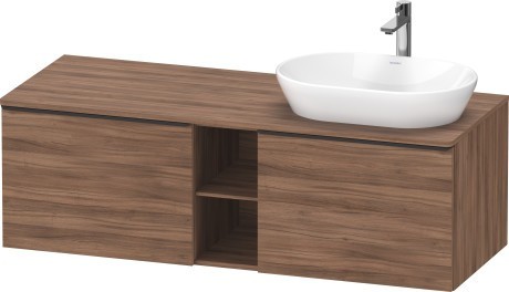 Duravit тумба подвесная под раковину справа 1400 мм х 550 мм и открытой полкой, d-neo, de4950r7979 цвет: орех натуральный