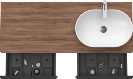 Duravit тумба подвесная под раковину справа 1400 мм х 550 мм и открытой полкой, d-neo, de4950r7979 цвет: орех натуральный