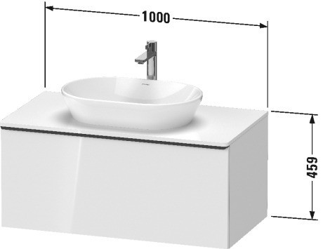 Duravit тумба подвесная под раковину 1000 мм х 550 мм и консолью, d-neo, de494802222 цвет: белый глянцевый