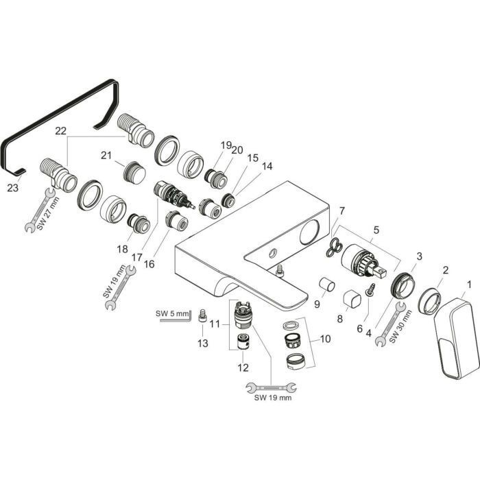 AXOR смеситель для ванны, Urquiola, шлифованное красное золото арт. 11420310
