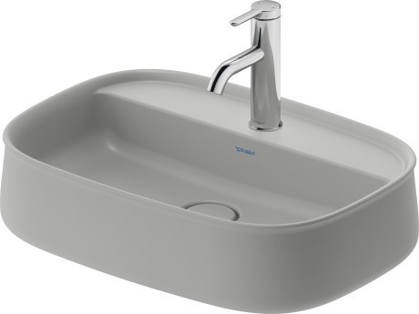 Duravit раковина накладная 390 мм х 550 мм, без перелива, zencha, 2374556771 цвет: серый шелковисто-матовый