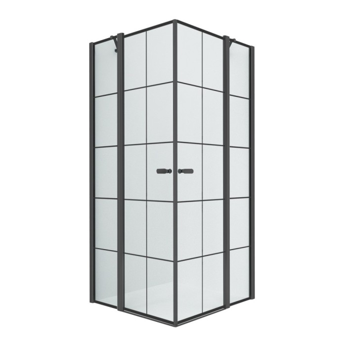 Душевое ограждение 90x90x195, New trendy New soleo black, черный арт. K-0580