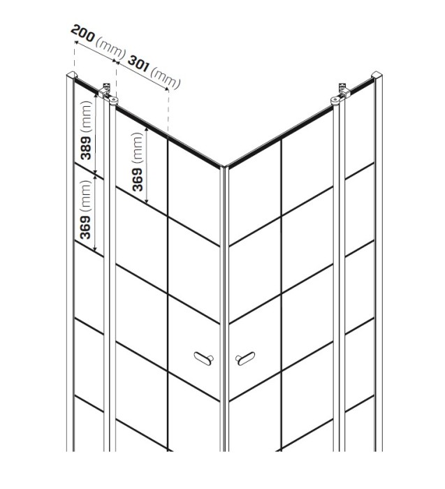 Душевое ограждение 90x90x195, New trendy New soleo black, черный арт. K-0580