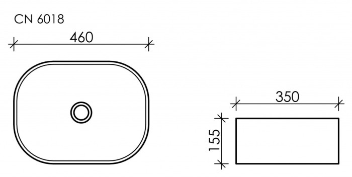 Ceramicanova раковина накладная element, cn6018 цвет: белый
