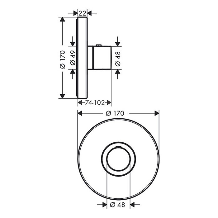 AXOR термостат для душа, ShowerSelect, никель арт. 36721820