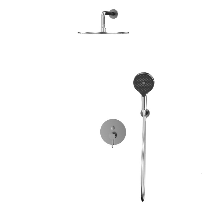 Душевая система скрытого монтажа, Whitecross Y brushed nickel, брашированный никель арт. YSET04TOPNIB