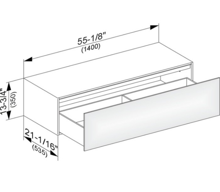 Keuco тумба боковая подвесная с одним выдвижным фронтом, с внутренней светодиодной подсветкой, edition 11, кашемир арт. 31326 280100