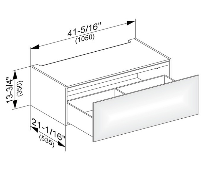 Keuco модуль нижнего шкафа для встройки снизу, с одним выдвижным ящиком, edition 11, черный арт. 31312 330000