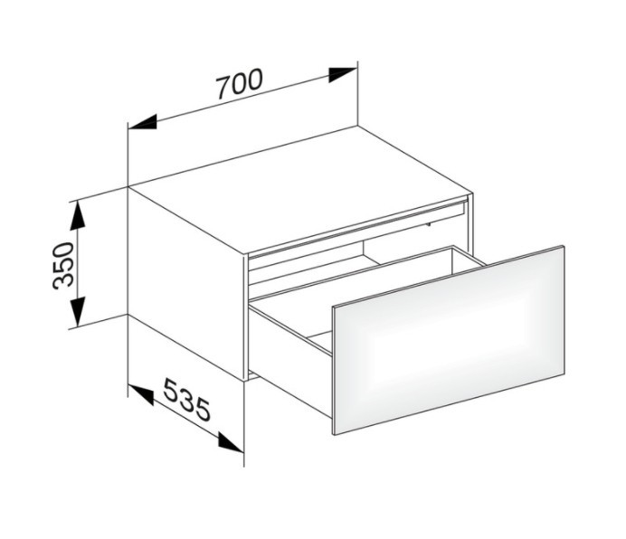 Keuco тумба боковая подвесная с одним выдвижным фронтом, edition 11, белый арт. 31322 270000