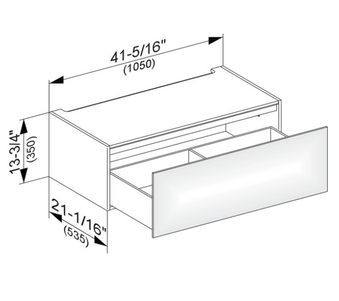 Keuco модуль нижнего шкафа для встройки снизу, с одним выдвижным ящиком, с внутренней светодиодной подсветкой, edition 11, антрацит арт. 31312 390100