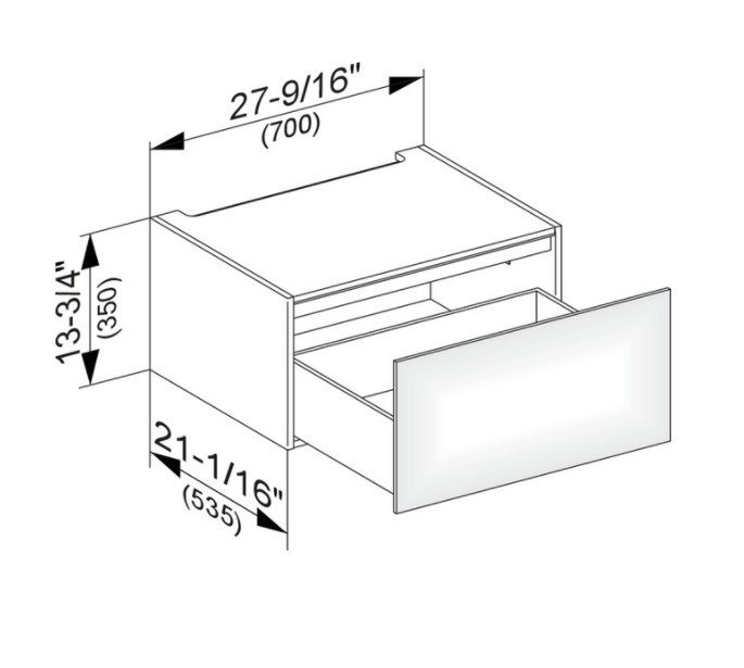 Keuco модуль нижнего шкафа для встройки снизу, с одним выдвижным ящиком, edition 11, антрацит арт. 31311 390000
