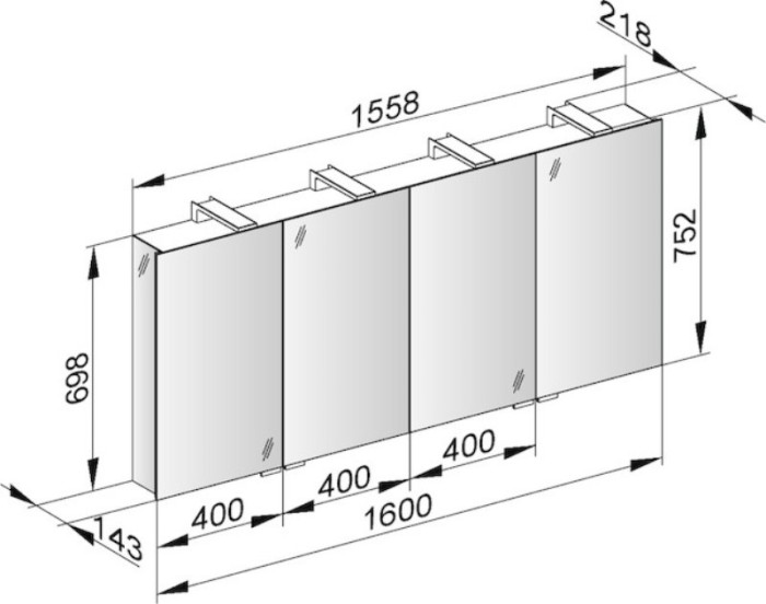 Keuco шкаф с подсветкой, royal universe, серебристый арт. 12706 171301