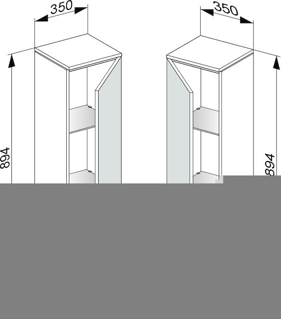 Keuco шкаф средний подвесной петли слева, edition 400, кашемир арт. 31720 450001