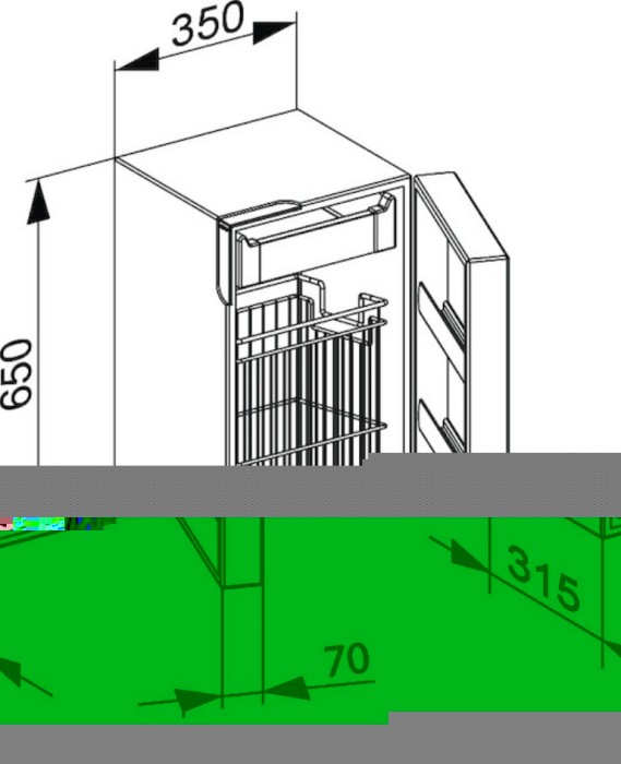 Keuco шкаф нижний петли справа, edition 300, арт. 30332 383802