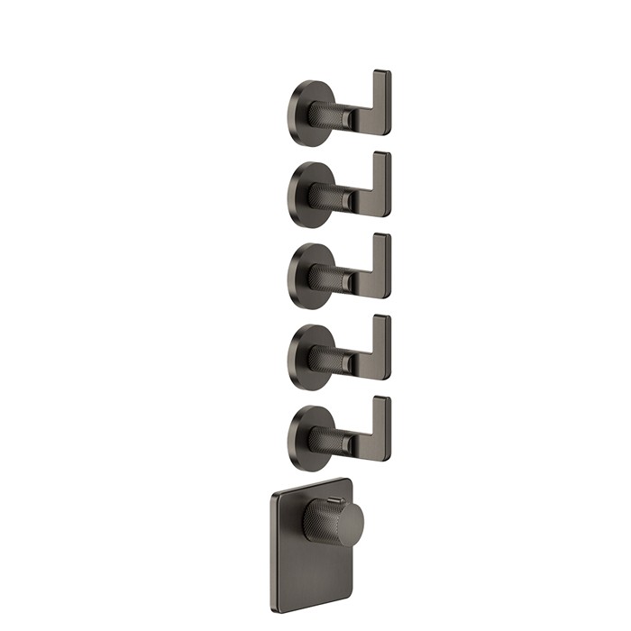 Gessi Смеситель для душа, встраиваемый, термостатический, резьба 3/4", Inciso, 58220#299 цвет: black xl