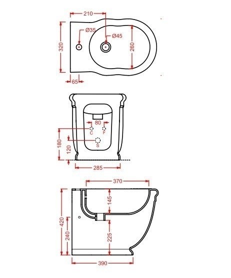 ArtCeram биде (напольное), heb001 03 00 hermitage цвет: черный глянцевый