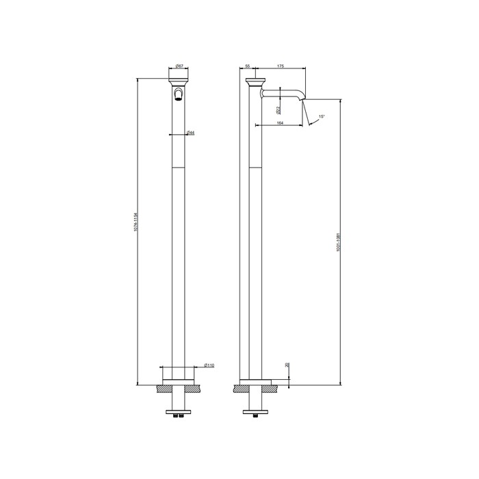 Gessi Смеситель напольный, Origini, 66095#031 цвет: хром