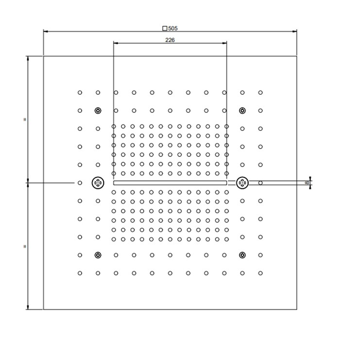 Gessi Накладная панель 50x50cм., для душевой системы, встраиваемой в потолок, Afilo, 57016#299 цвет: black xl