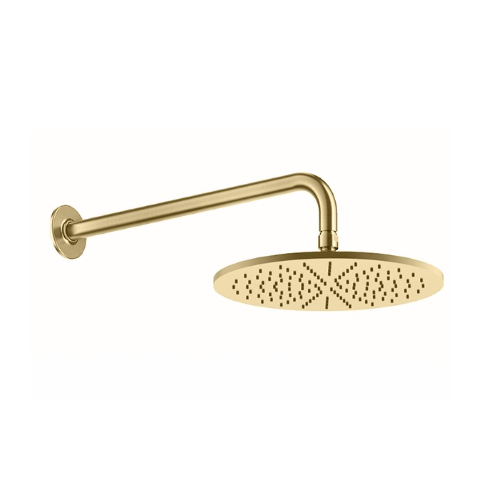 Gessi Душевая головка настенная, шарнирная на 1/2”, d300мм, Inciso, 58248#727 цвет: brushed brass pvd